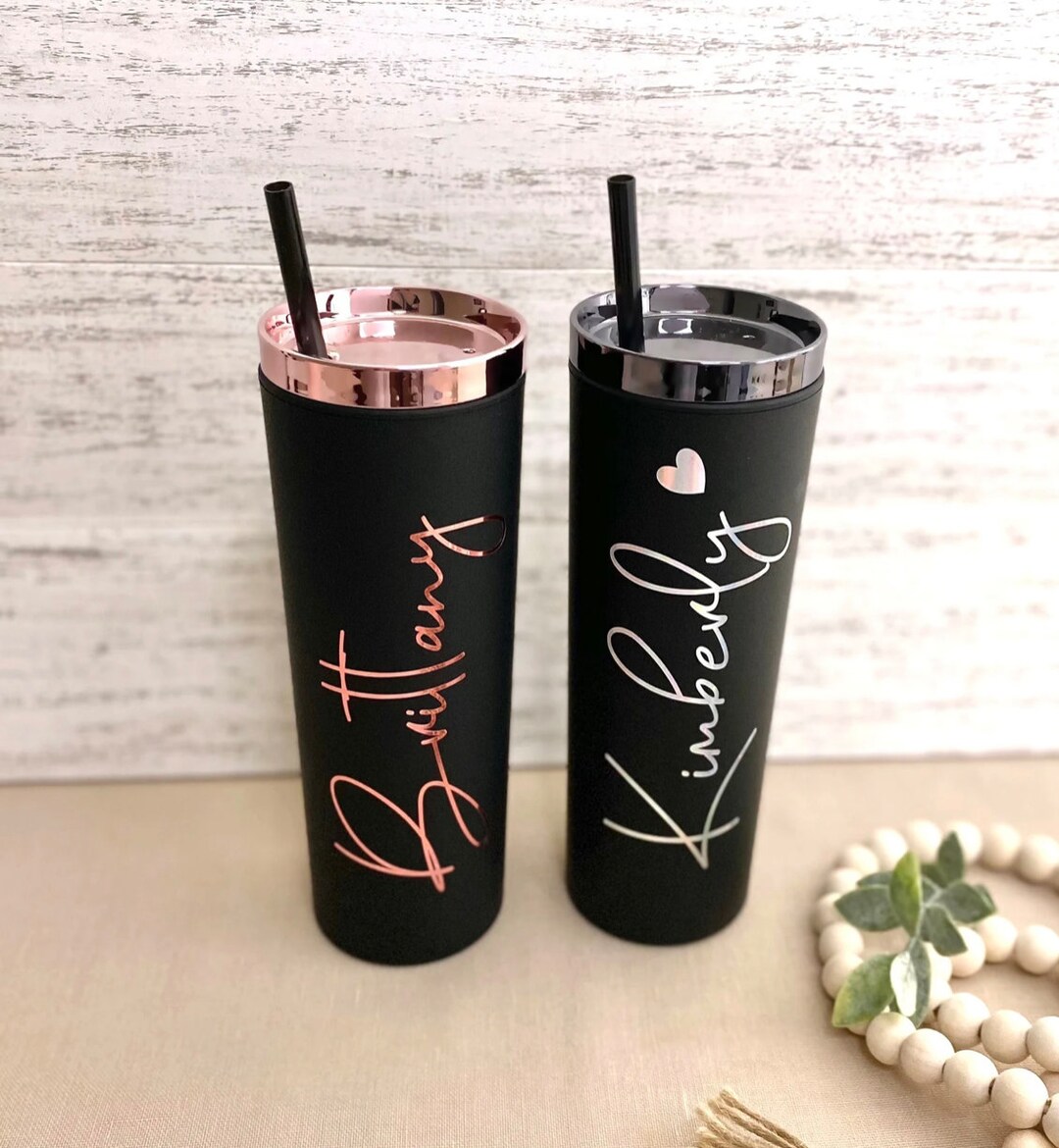Light Pink Initial Tumbler Personalized Letter Cup Customized Small Tumbler  Holographic Vinyl 12 Oz Cup Travel Tumbler Press Lid 