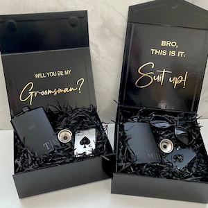Groomsmen Box for Best Man Gift Box for Ring Bearer Gift box Ring Security Gifts Personalized Gift Box Proposal for Groomsmen EMPTY BOX