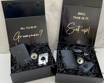 Groomsmen Box for Best Man Gift Box for Ring Bearer Gift box Ring Security Gifts Personalized Gift Box Proposal for Groomsmen Thank you Gift