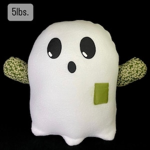 5lb Gloomy Ghost *With Pocket and Removable Crystal Heart* - Customizable Weighted Plush