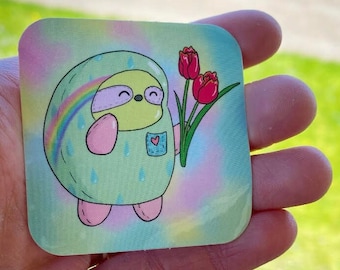 Spring Sloth Vinyl Sticker- Awful Sloth