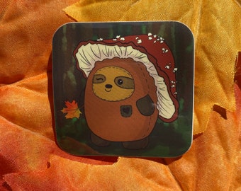 Autumn Sloth Vinyl Sticker- Awful Sloth