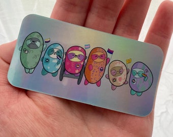Awful Sloth Pride Parade Holographic Sticker