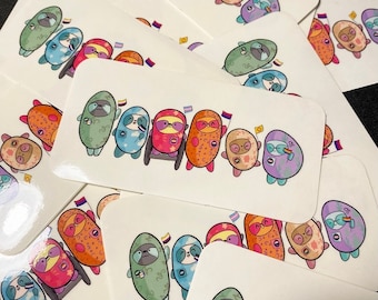 Awful Sloth Pride Parade Clear Sticker