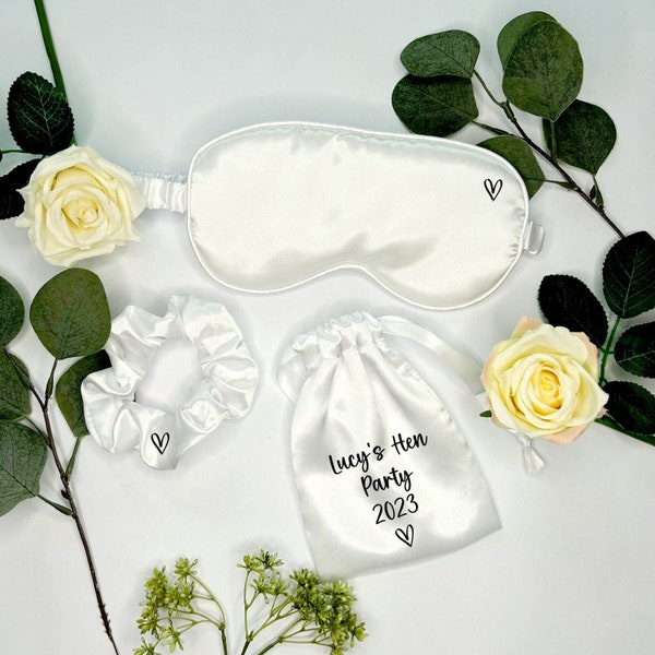 Personalised Eye Mask and Scrunchy Set | Hen Party | Bride To Be | Future Mrs | Bride Squad | Wife To Be | Wifey | Miss To Mrs