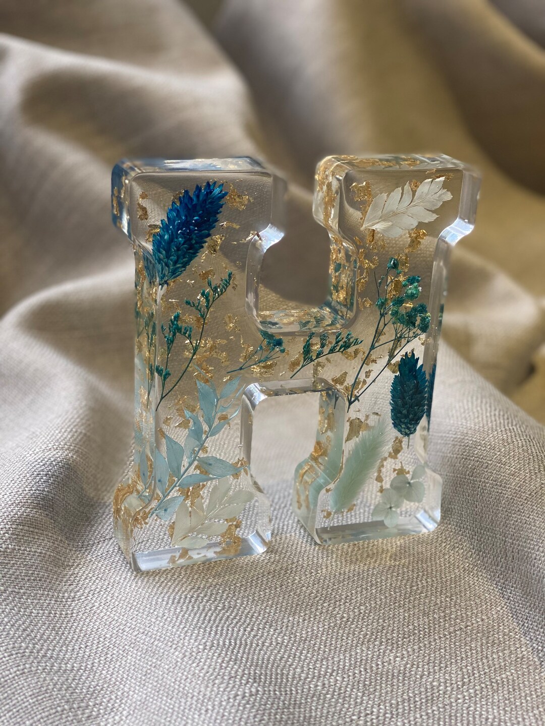 Large Light up Resin Flower Letter Name H Custom Hand Made to Order