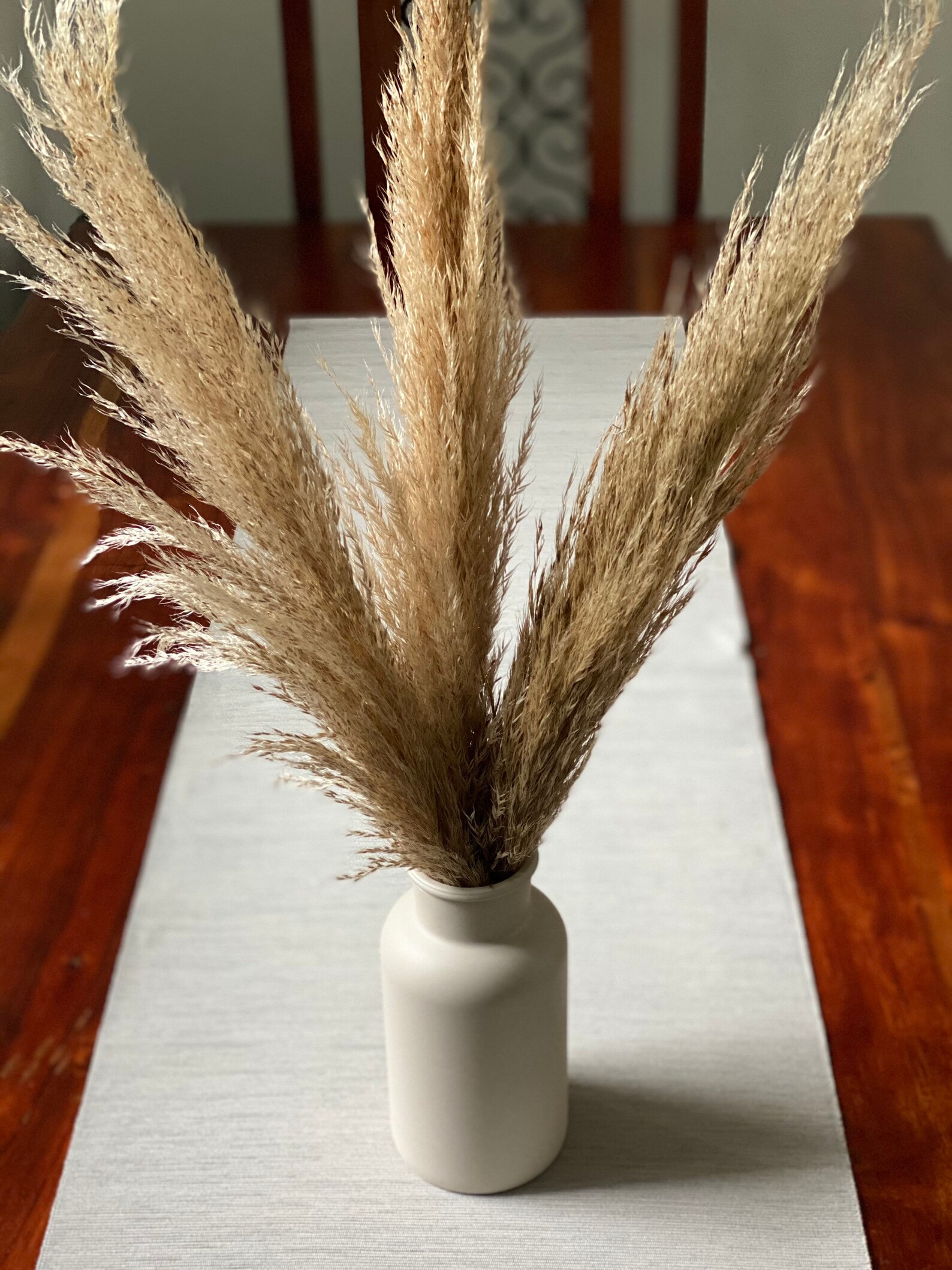 Natural Beige Pampas Grass with Vase / Set / Gift / Fluffy / Etsy