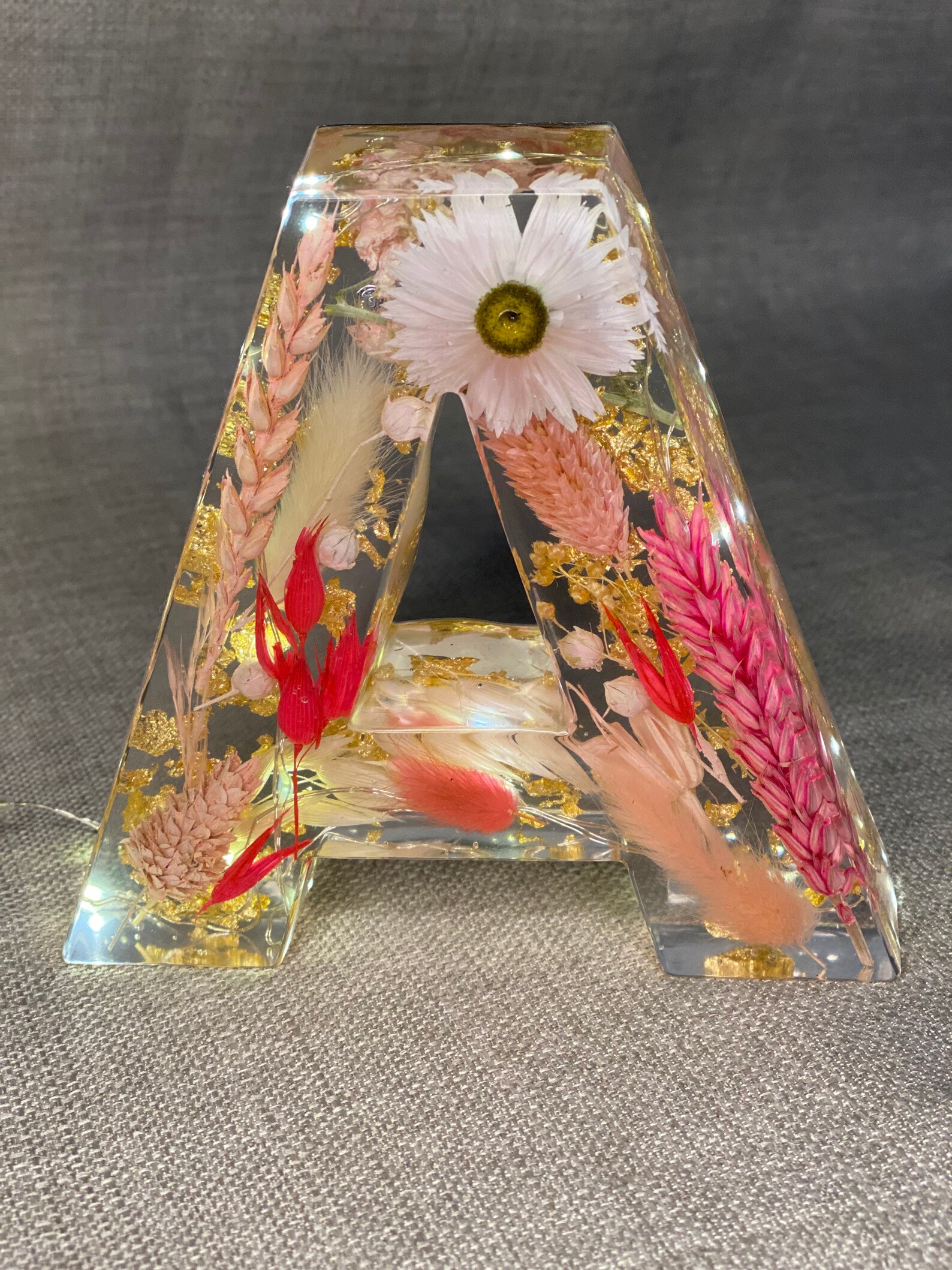 Large Light up Resin Flower Letter S Custom Hand Made to Order Etsy