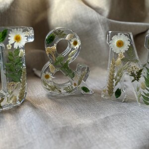 Grande flor de resina iluminada, letra com nome, personalizada, feita à mão, sob encomenda, decoração de casamento, aniversário, dia das mães, filha, batizado, presente, inicial de casa