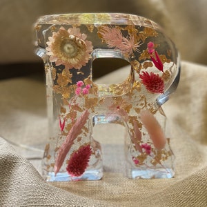 Grande flor de resina iluminada, letra R, personalizada, feita à mão, sob encomenda, aniversário, dia das mães, filha, natal, batizado, presente, decoração para casa