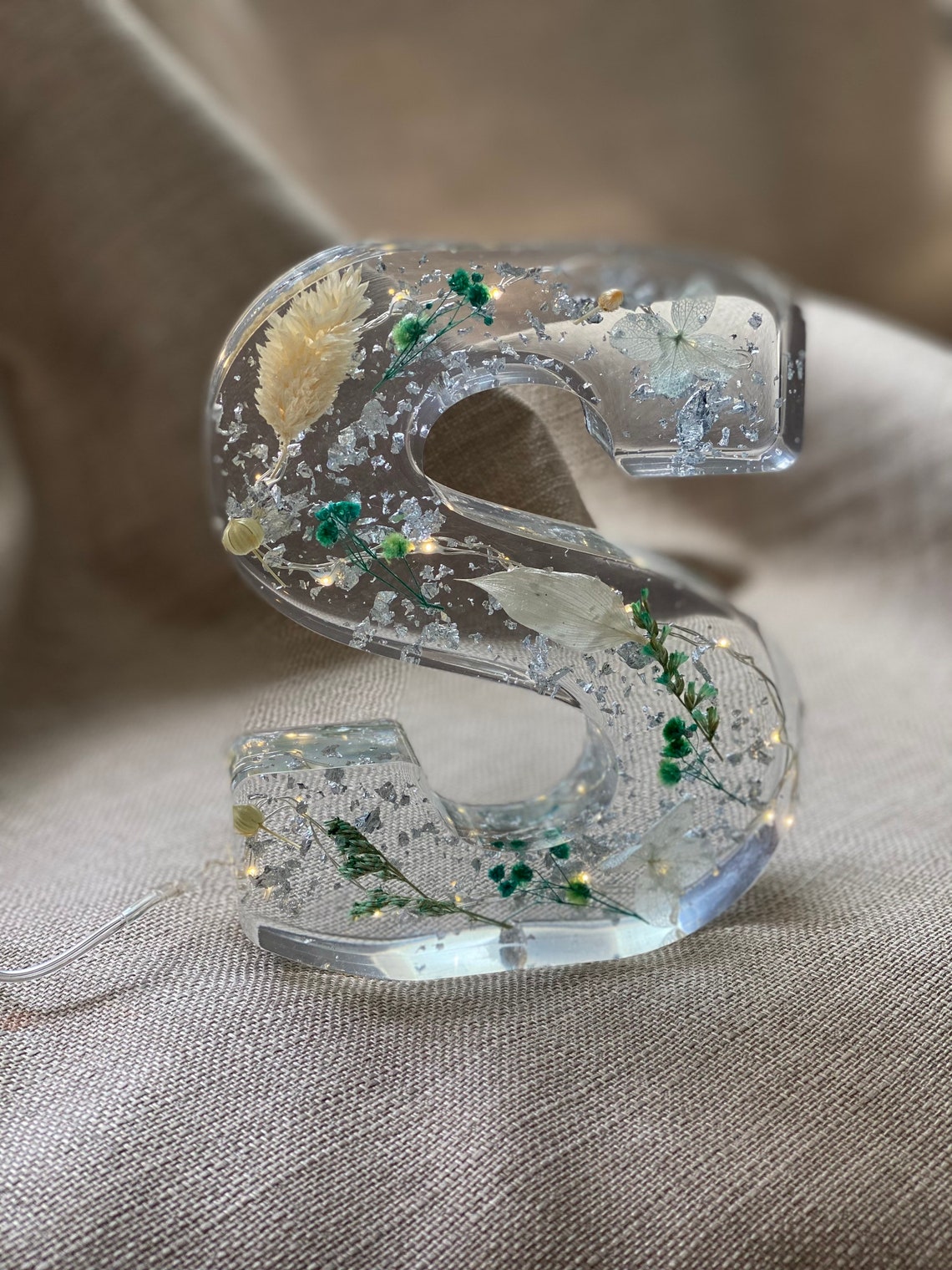 Large Light up Resin Flower Letter Name H Custom Hand Made to Etsy