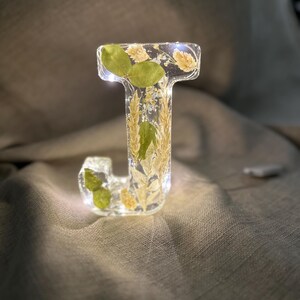 Letra grande de resina con luz y nombre inicial E personalizada hecha a mano para cumpleaños, día de la madre, regalo para hija, decoración del hogar, amiga