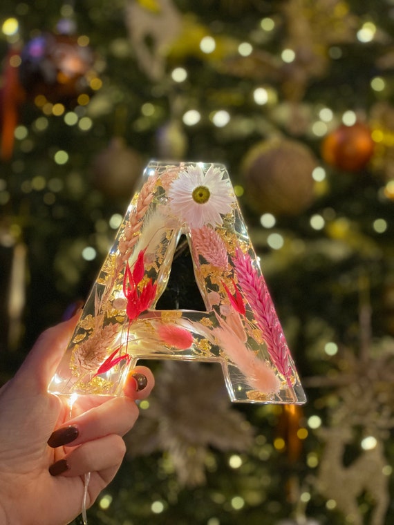 Large Light up Resin Flower Letter Custom Hand Made to Order Etsy