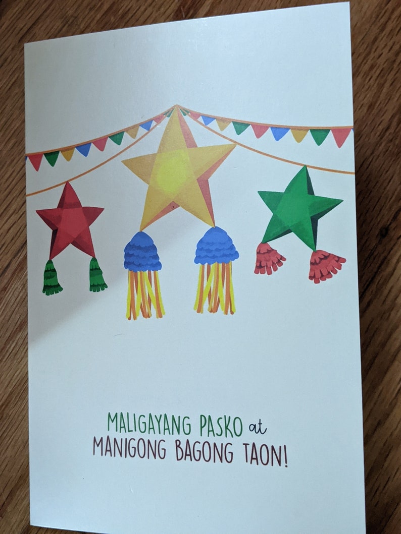 Set of 6 Tagalog Christmas Greeting Card Filipino Etsy