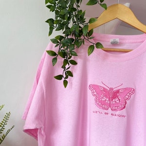 Moth Embroidered T-shirt | | Unisex T-shirt | Short Sleeve | 100% Cotton T-shirt | Butterfly | Moth | Crewneck | Personalised | Tattoo Style