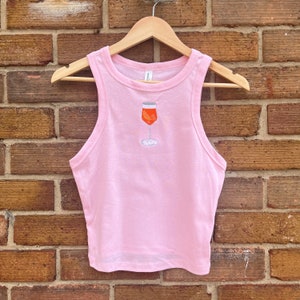 Aperol Spritz-cocktailhemd | Racer-tanktop | Dames | Bijgesneden hemd | Biertuin | Zomerdrankjes | Gepersonaliseerd | Aangepast: