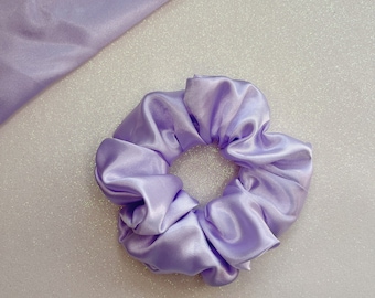 Lilac Purple Silk Scrunchie | Elastic Hair Tie | Handmade Gift | Scrunchy | Hair Accessories | Bridesmaid | Luxury |Curly Hair |Vegan |Satin
