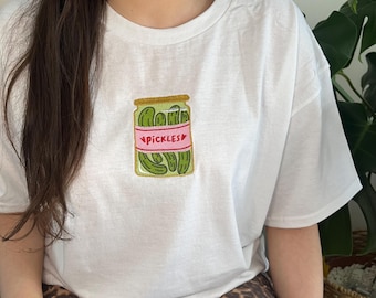 Pickles Embroidered T-shirt | Unisex T-shirt | Short Sleeve | 100% Cotton T-shirt | Women's | Men's | Crewneck | Personalised