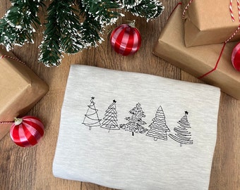 Christmas Tree Embroidered Sweatshirt - more colours available