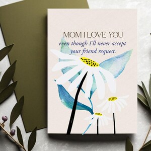 Cartão de Dia das Mães para Imprimir, Presente Digital para Mãe Sarcastic para Download