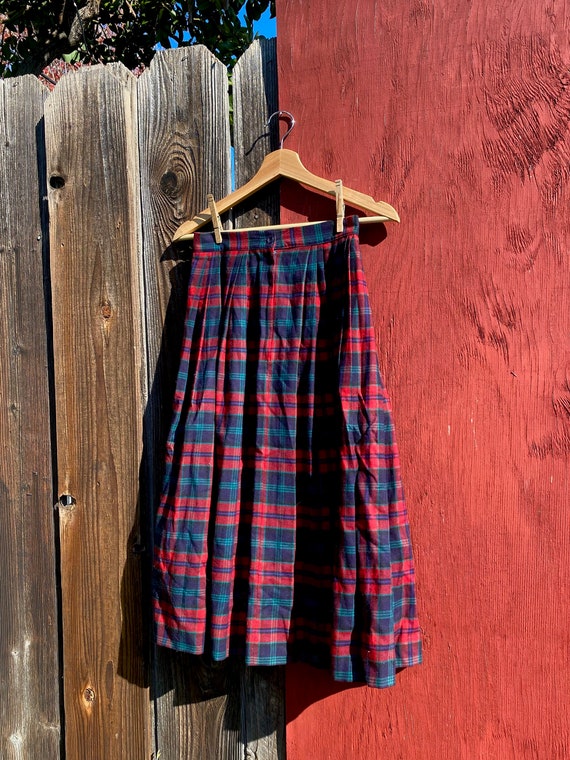 Blue, Green, & Red Plaid Skirt - image 4