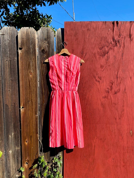 Pink Striped Summer Dress - image 1