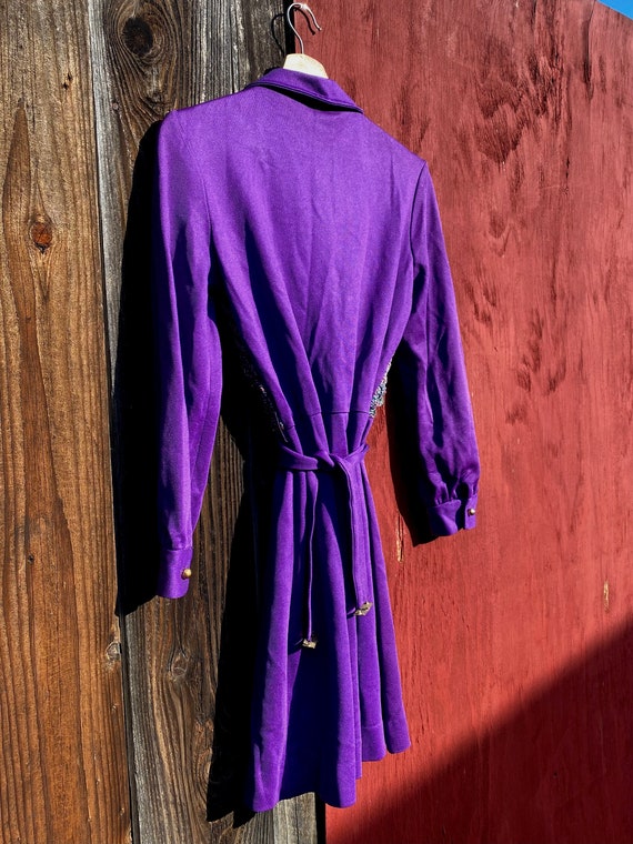 Purple Abstract Mini Dress - image 3