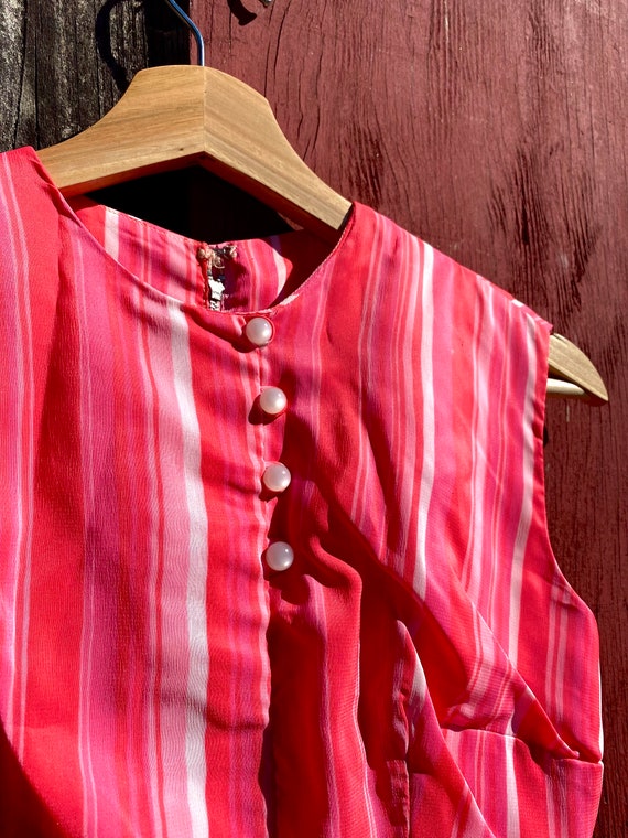 Pink Striped Summer Dress - image 4