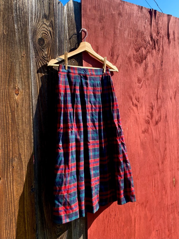 Blue, Green, & Red Plaid Skirt - image 2