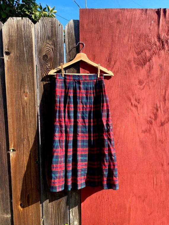 Blue, Green, & Red Plaid Skirt - image 3