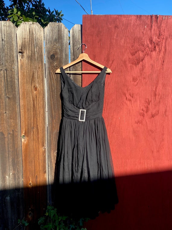 Black Cocktail Dress With Buckle