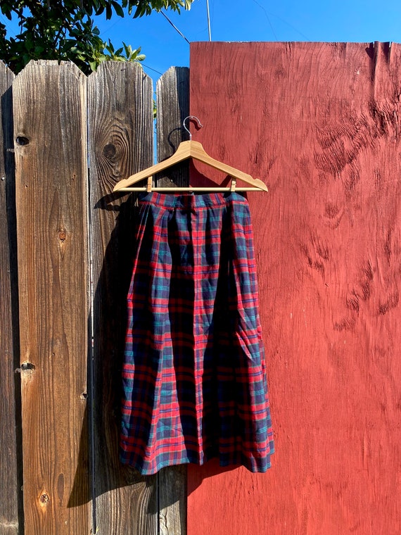 Blue, Green, & Red Plaid Skirt - image 8
