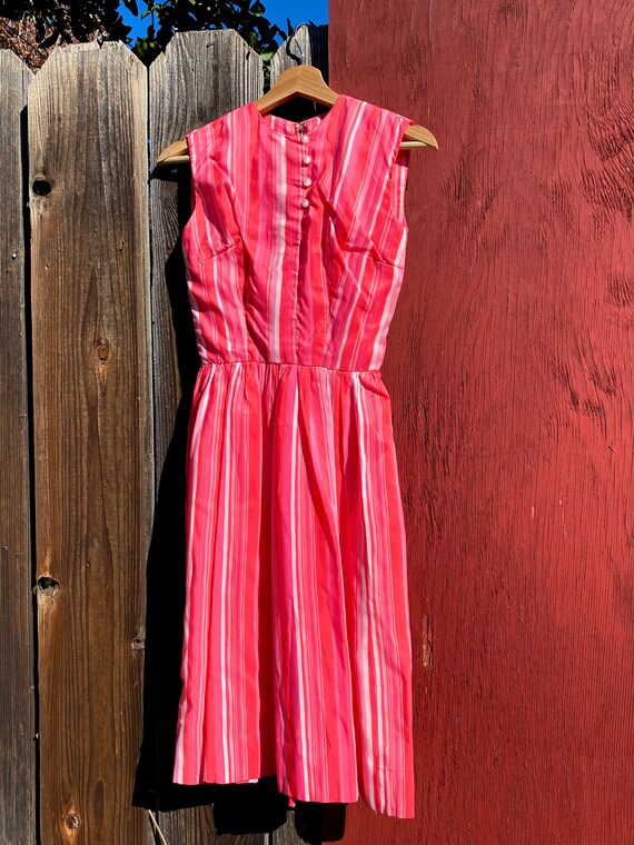 Pink Striped Summer Dress - image 7