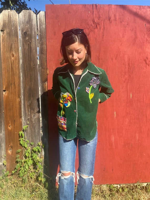green floral patchwork jacket Gem