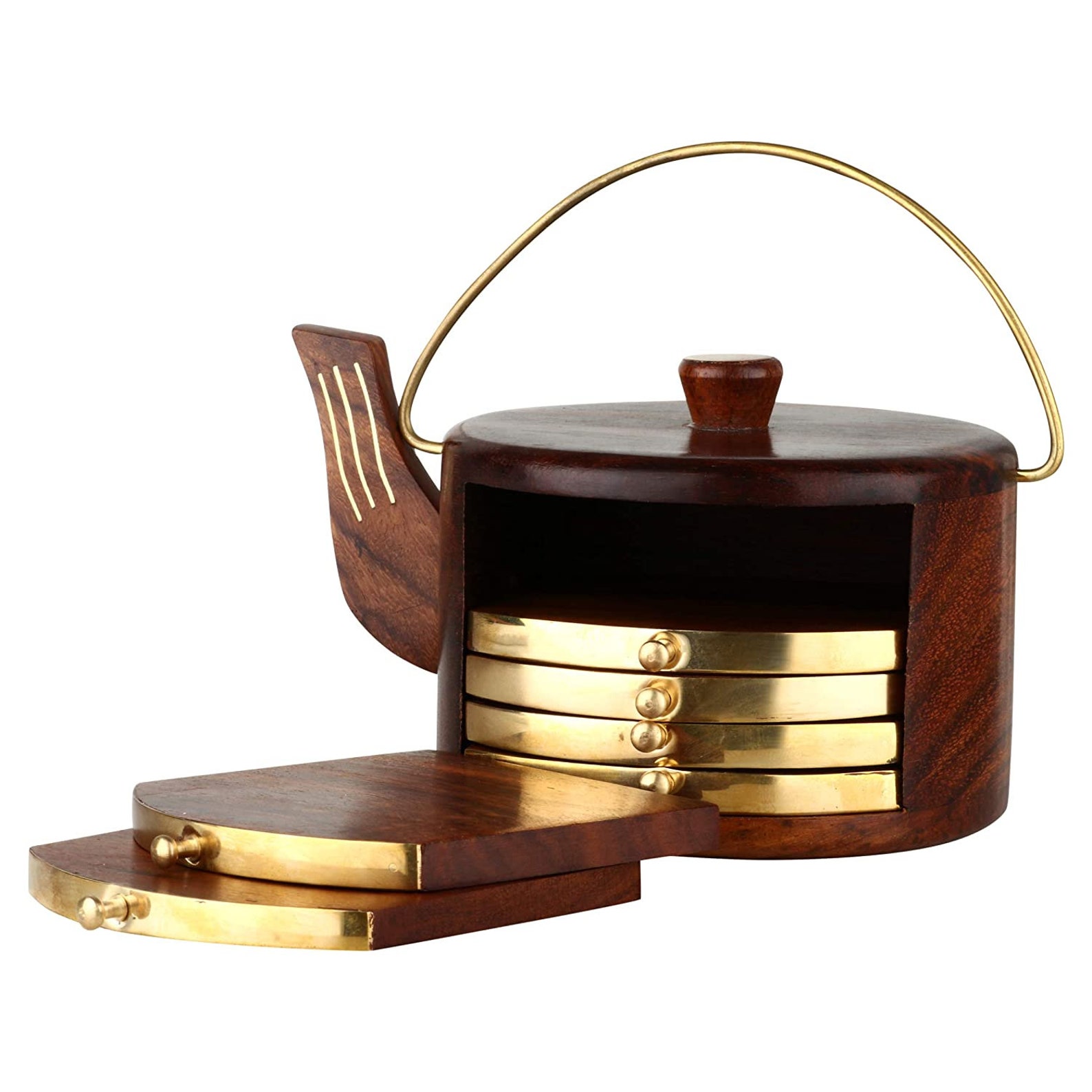 Wooden Kettle Shape Coasters for Tea Cups Coffee Mugs Beer Etsy