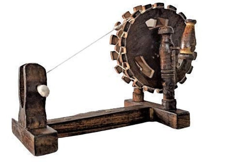 Wooden Small Antique Spinning Wheel Charkha Showpiece for DecorGifting
