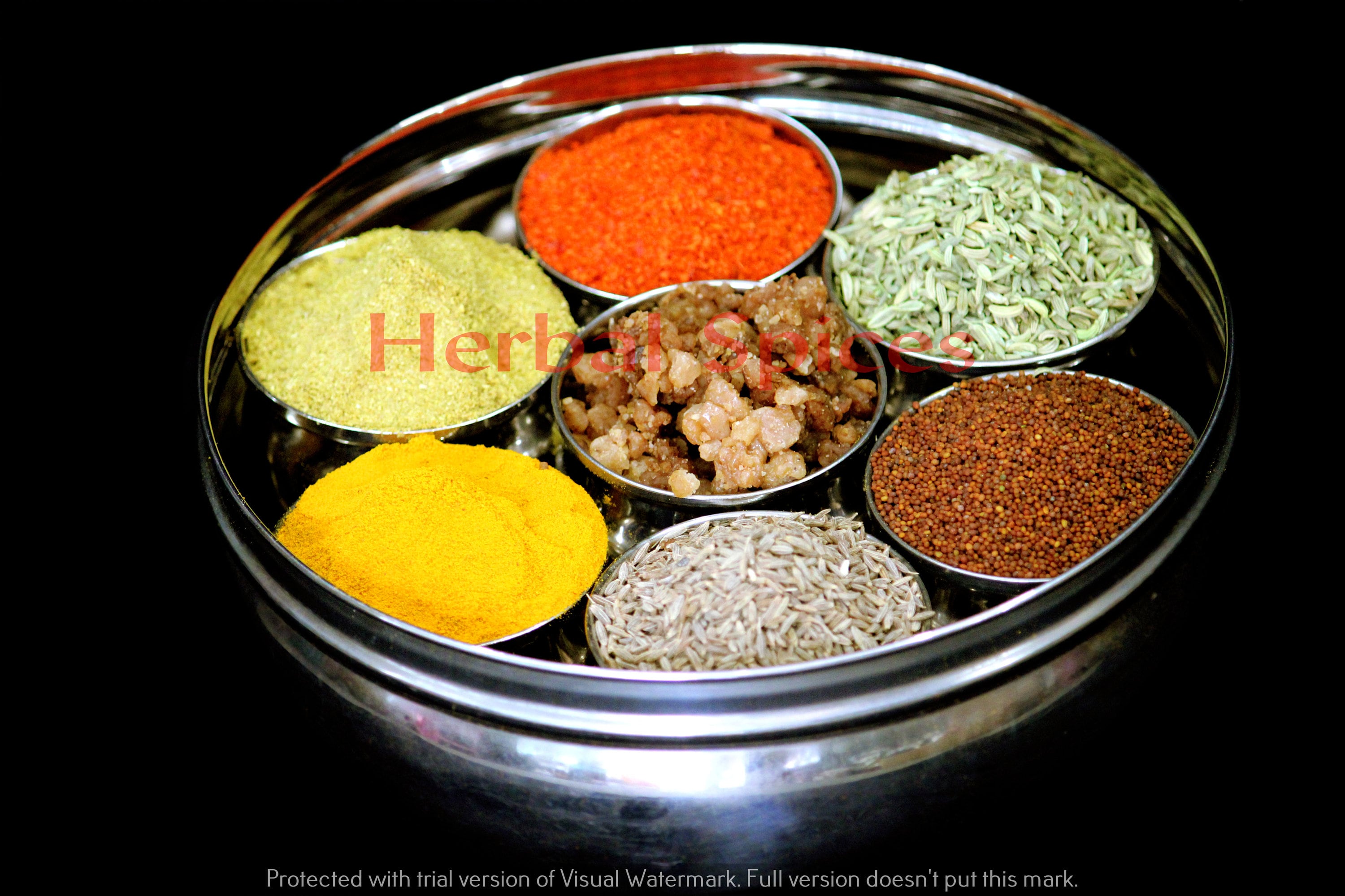 Hand Painted Steel spice container Masala Box, Spice Containers