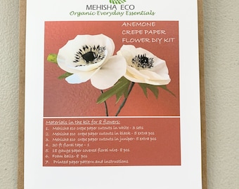 DIY Anemone Flower Kit using  Crepe paper