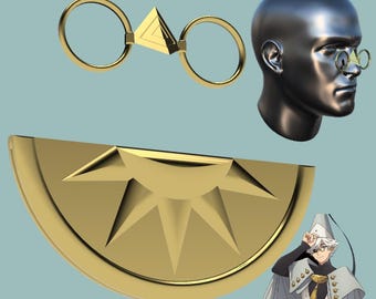 Qifrey Cosplay Accessories STL – Glasses & Jacket Clip - Witch Hat Atelier