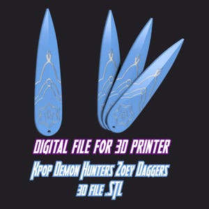 Dagas de Zoey inspiradas en Cazadores de Demonios de Kpop - Archivo para impresora 3D (.stl)