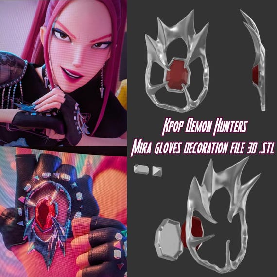 Mira Inspired Gloves Decoration Kpop Demon Hunters 3D File .stl
