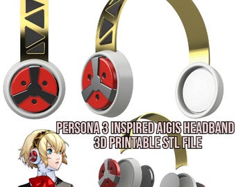 Aigis Persona 3 inspired headphone headband 3D STL prop for cosplay