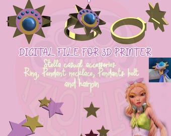 Stella Winx Club Accessories – 3D Print Files (Ring, Necklace, Hairpin, Belt)