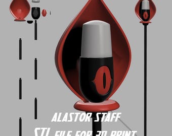 Alastor Staff inspired from Hazbin Hotel season 1 3D print file .stl