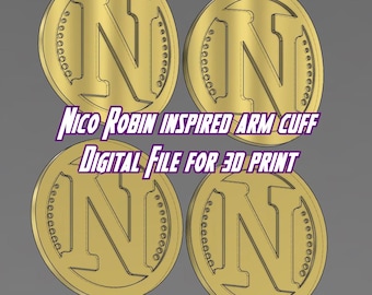 Nico Robin inspired Arm Cuff STL – One Piece S2 Prop for cosplay