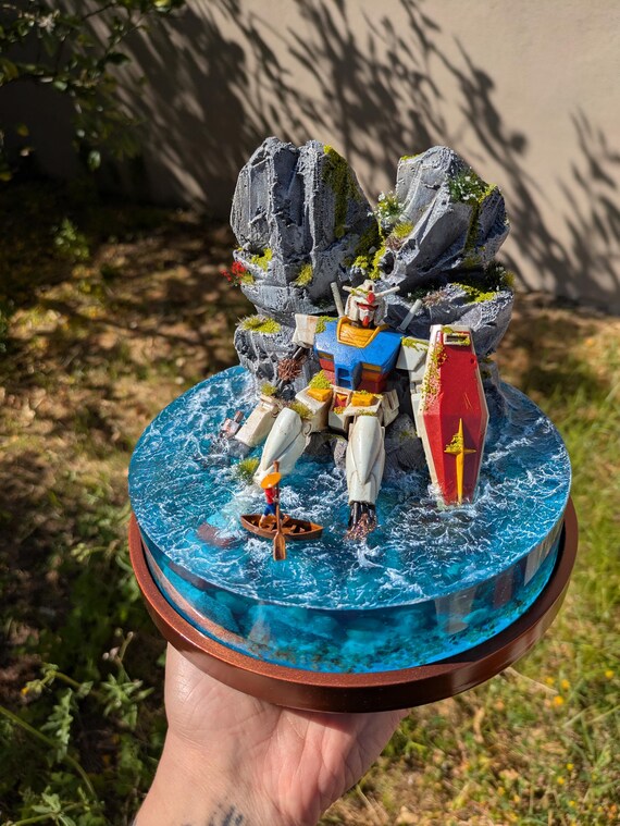 ロボット Gunpla Diorama Finished Product HGGundam Diorama Gundam 1/144 Personalizzato Con Resina - Etsy