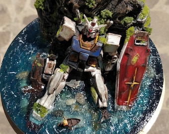 Diorama Gundam 1/144 personalizzato con resina