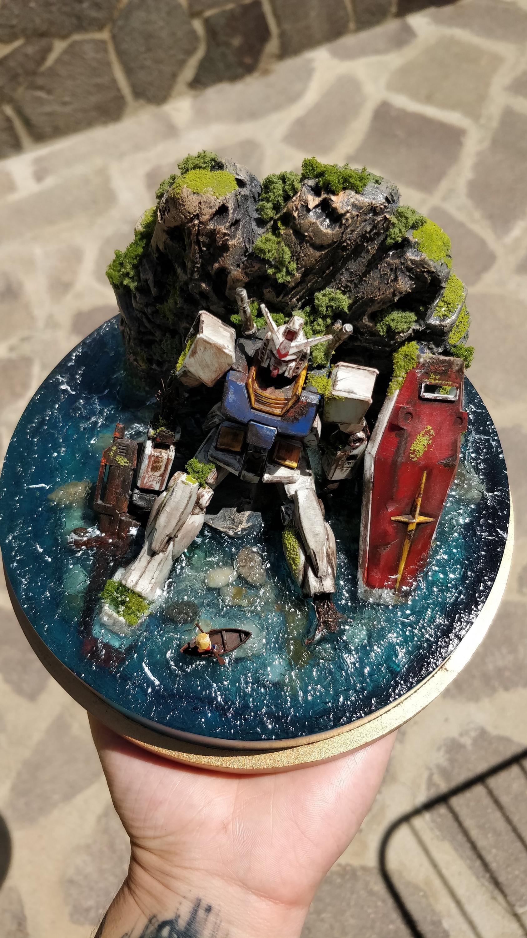 ロボット Gunpla Diorama Finished Product HGGundam Diorama Gundam 1/144 Personalizzato Con Resina - Etsy