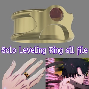 Anello Solo Leveling - Cosplay di Sung Jinwoo - anello anime - File per stampa 3D -