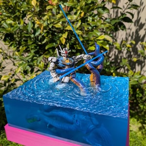 Gundam VS Kraken - Diorama / Lampada da tavolo